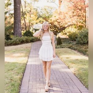 Cider White Strapless Dress